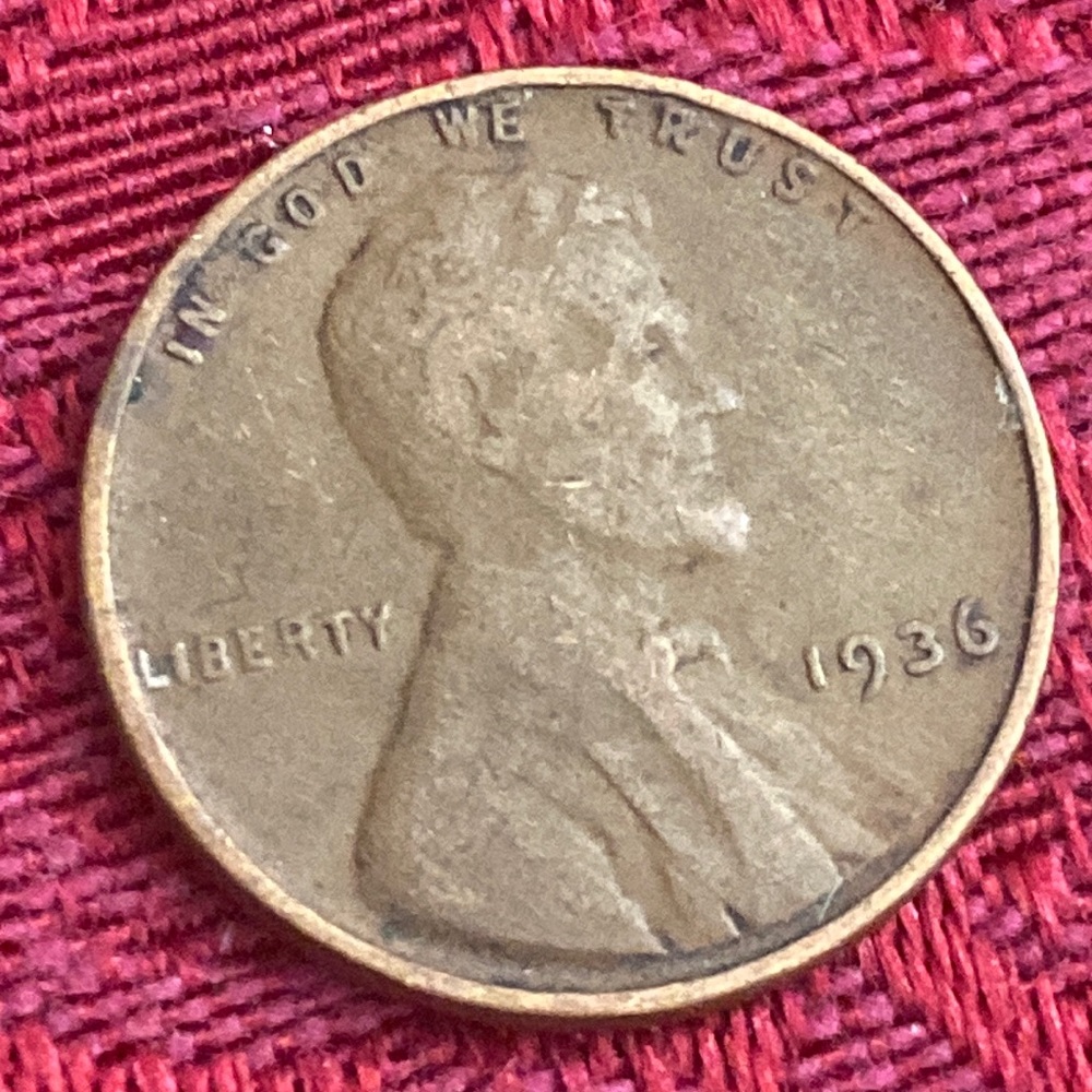 Vintage 1936 NO MINT Wheat One Cent